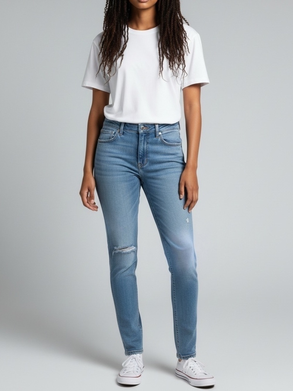 PISTOLA Light Blue Distressed Skinny Jeans